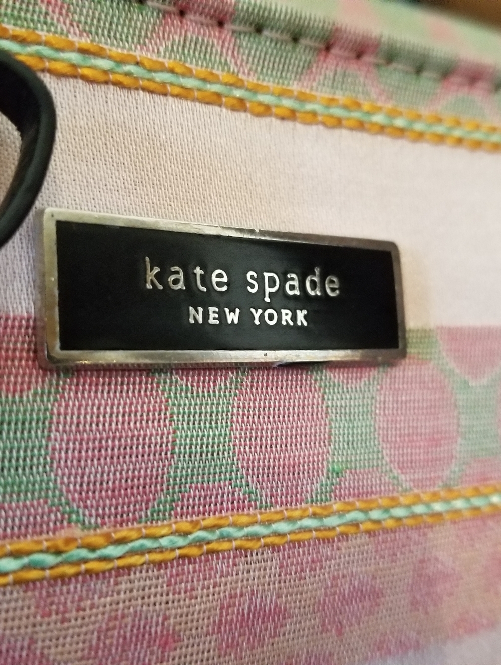 Kate Spade Vintage Y2K 90s Pink Pastel Colorful Striped Spring Summer handbag - Picture 3 of 16